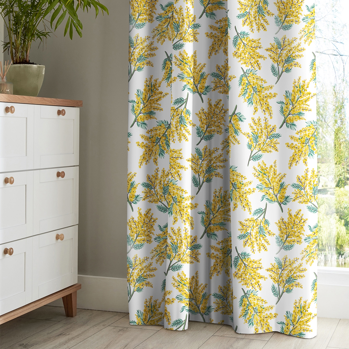 Product photograph of Cath Kidston Mimosa Flower Citrine Curtain from Choice Furniture Superstore.
